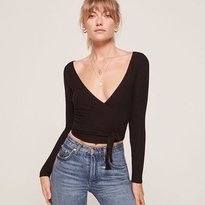 Reformation Black Alana top